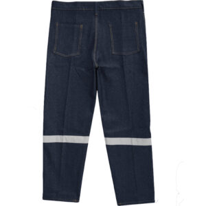 Pantalón jean crudo con cintas reflectivas