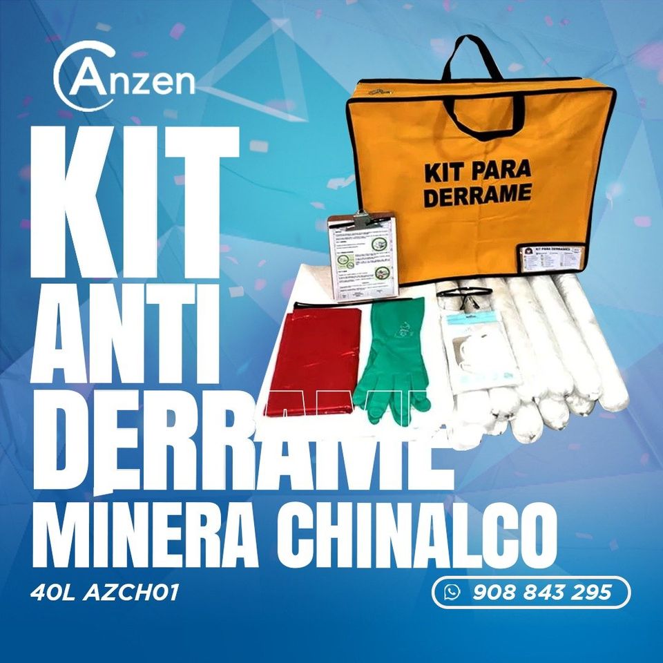 Kit antiderrame para hidrocarburos minera Chinalco 40 litros AZCH01